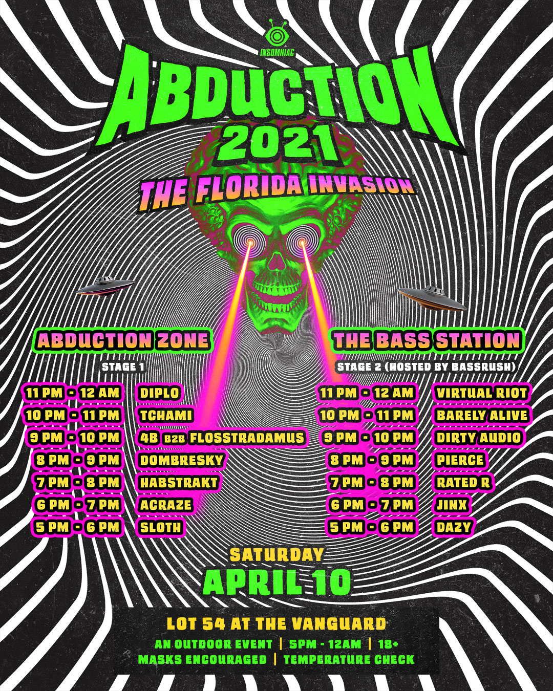 Insomniac will hold Abduction, an outdoor event this April 10. 