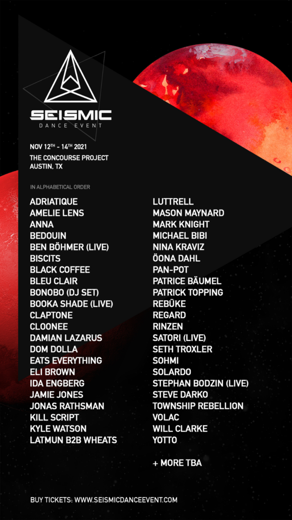 Full Lineup Released For Seismic Dance Event 4.0