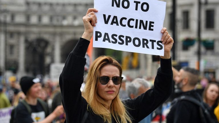 London Protests Against Vaccine Passports For Clubs and Festivals