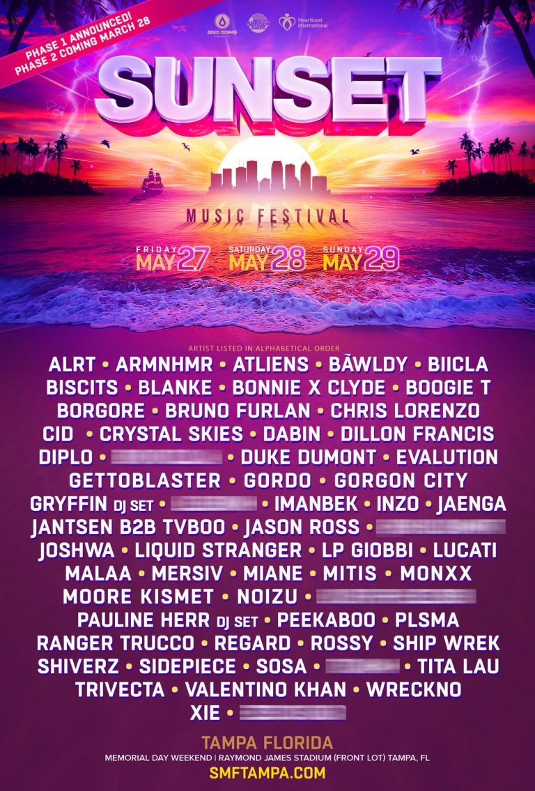 Sunset Music Festival Drops Phase 1 of its First-Ever 3-Day Lineup