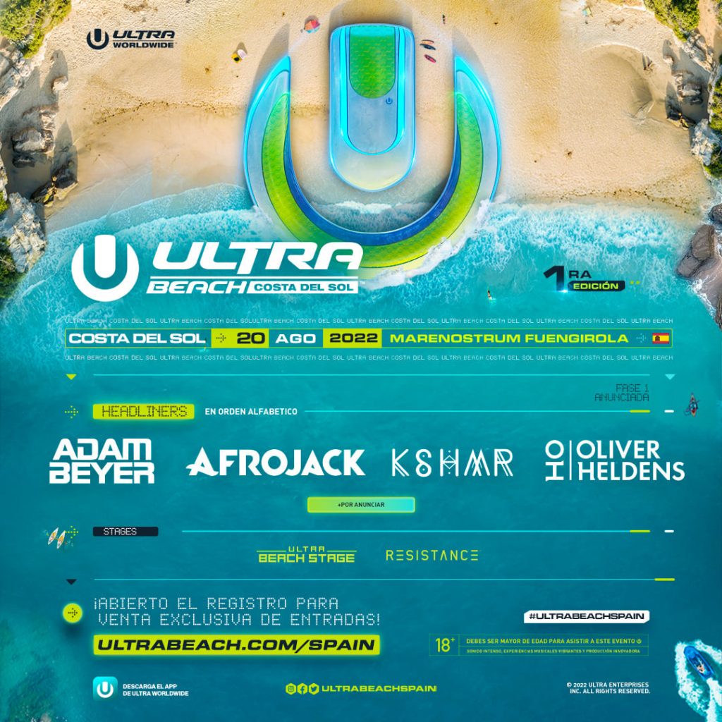 ULTRA BEACH Costa Del Sol Unveils Phase 1 Headliners - EDMTunes