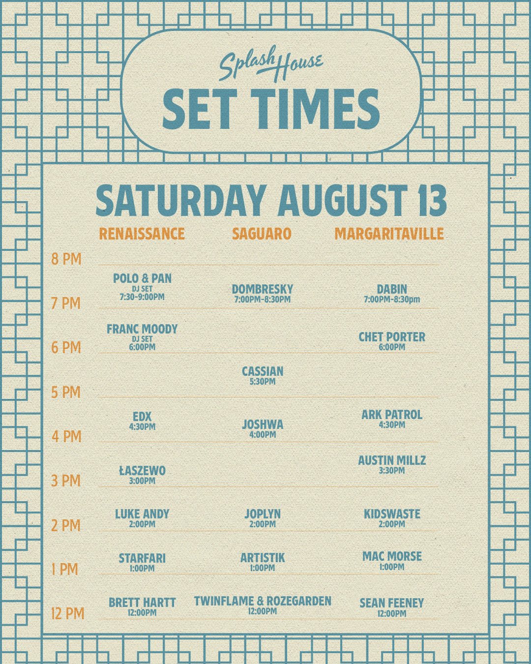 Splash House Drops Weekend One Set Times + Daily Recommendations
