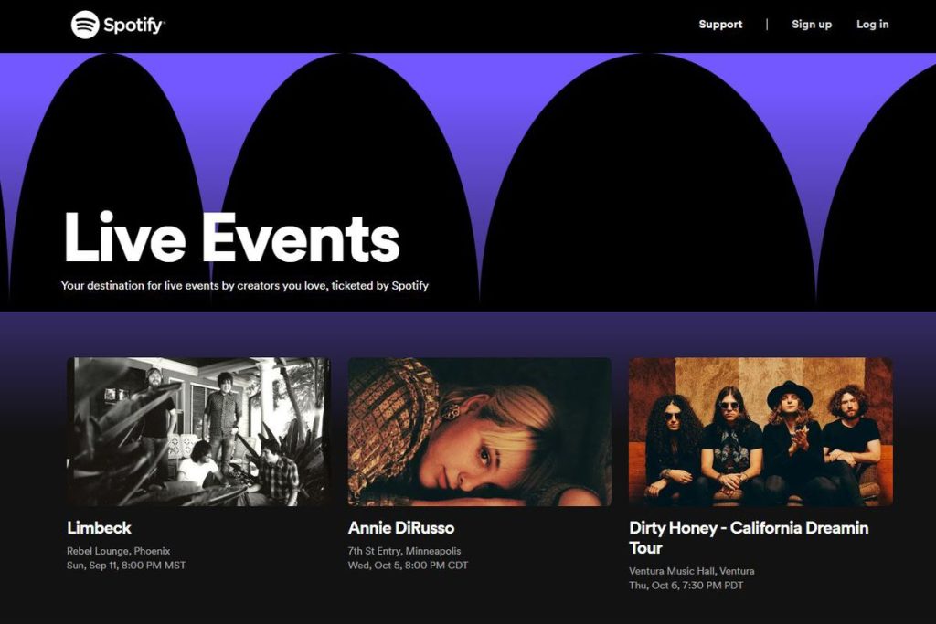 Spotify tickets selling 