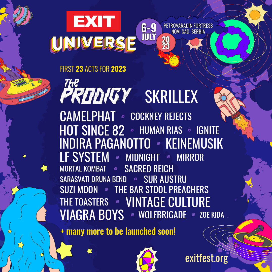 EXIT Festival Announces Initial Lineup for 2023 The Prodigy, Camelphat