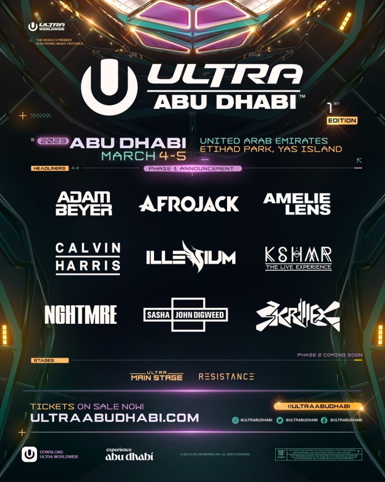 Ultra Abu Dhabi Announces Phase 1 Lineup