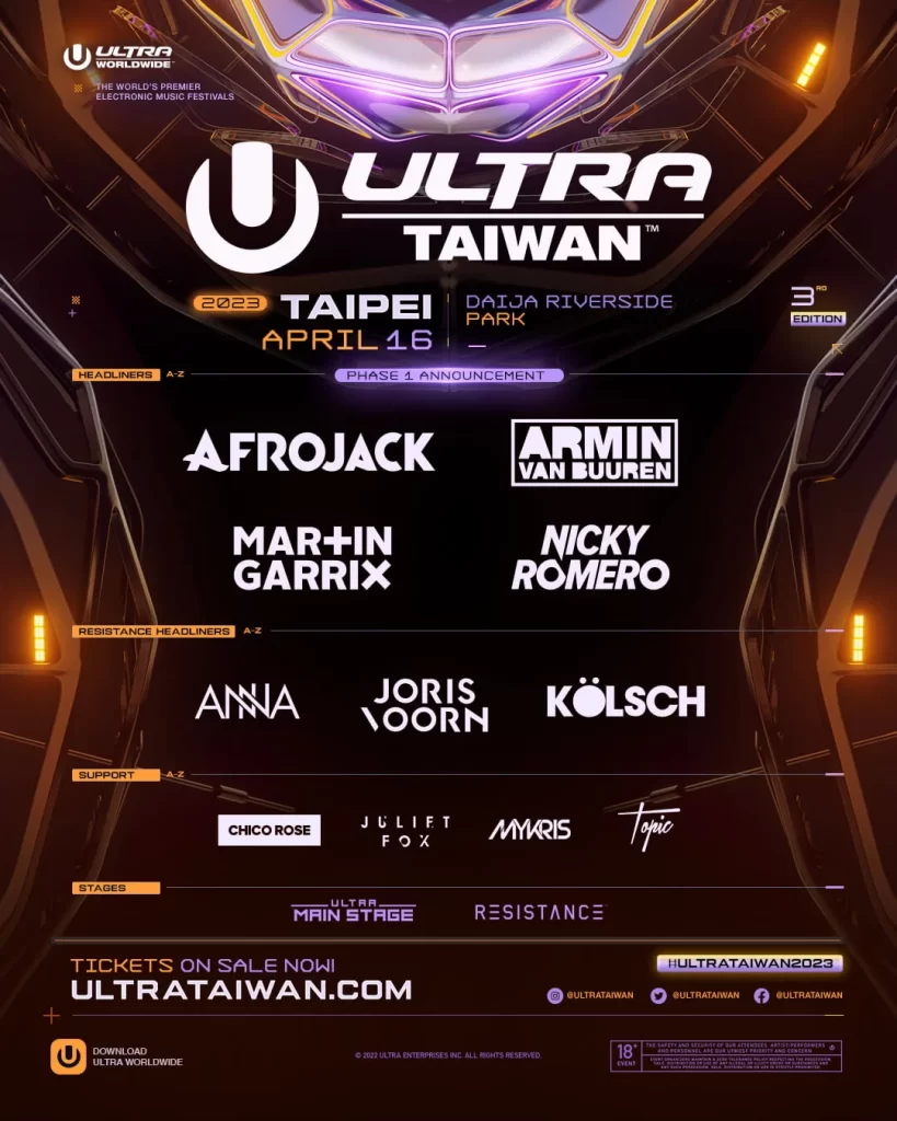 Ultra Taiwan Lineup