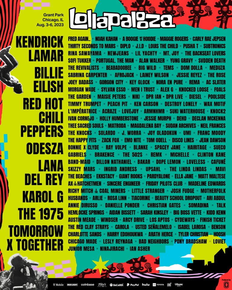 Lollapalooza Drops 2023 Lineup, Featuring Kendrick Lamar, ODESZA, Fred Again.., and More
