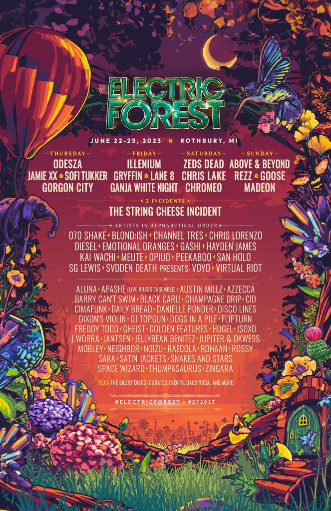 Electric Forest 2023 Lineup Poster